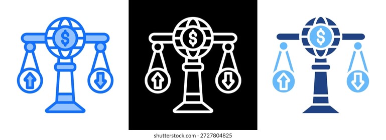 Ilustración vectorial de estilo triple Trade Balance Icon