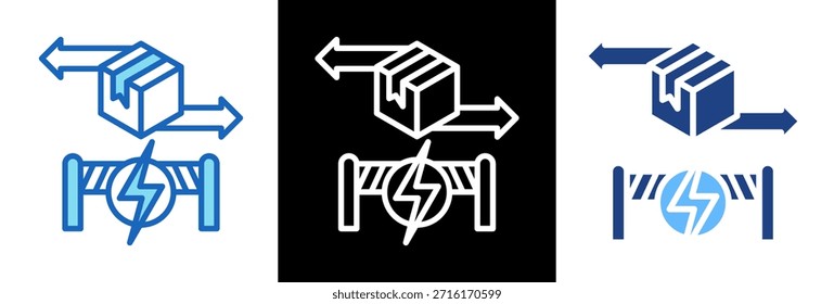 Ilustración vectorial de estilo triple Trade Barrier Icon