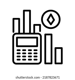 Tauschen Sie das Symbol für schwarze Linie ein. Virtuelles Geld. Piktogramm für die Webseite.