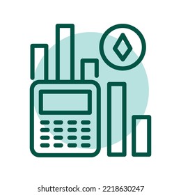 Trade black line icon. Virtual money. Pictogram for web page.