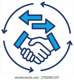 Ilustración vectorial de icono azul comercial