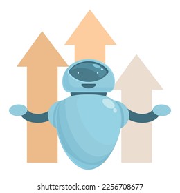 Vector de dibujos animados de iconos de los bots comerciales. Escuela de dinero. Trabajo de formación