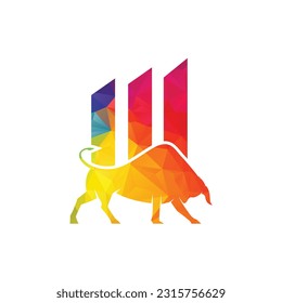 trade bull logo icon vector design template 