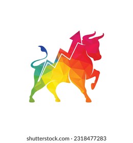 trade bull logo icon vector design template 