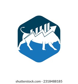 plantilla de diseño de vectores de iconos de toros de comercio 