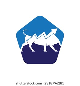 plantilla de diseño de vectores de iconos de toros de comercio 