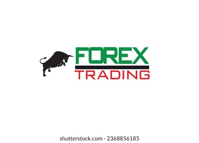 trade bull logo icon vector