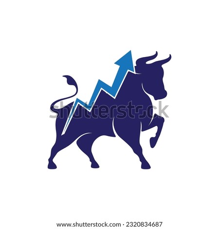 trade bull logo icon vector design template 