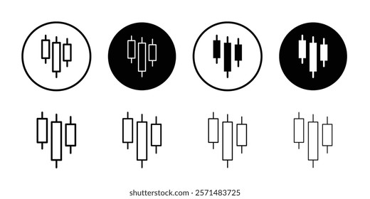 trade candle icon Simple outline illustration set