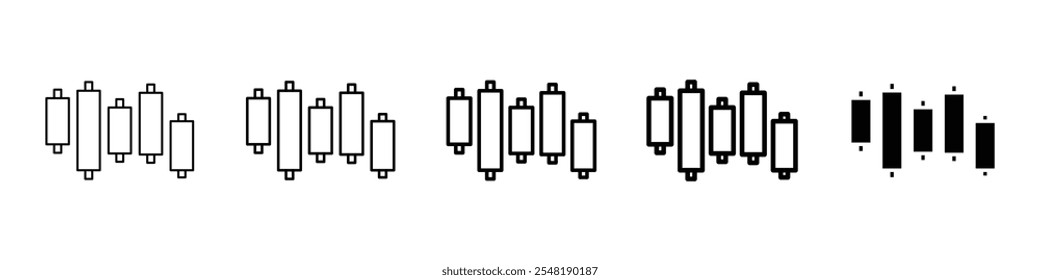 icono de vela comercial Conjunto de logotipo de línea delgada simple