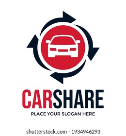 Trade car or car share vector logo template. This design use arrow and transportation symbol. Suitable for automotive.