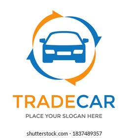Trade car vector logo template. This design use arrow and transportation symbol. Suitable for automotive.