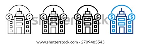 Trade Center Icon Different Outline Collection Set