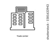 Trade center icon vector illustration black linear on white background