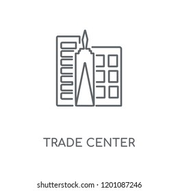 Trade Center linear icon. Trade Center concept stroke symbol design. Thin graphic elements vector illustration, outline pattern on a white background, eps 10.