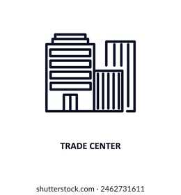trade center outline icon.  Thin line icon from buildings collection. Editable vector isolated on white background