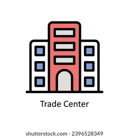 Trade Center vector filled outline design  illustration. Business And Management Symbol on White background EPS 10 File