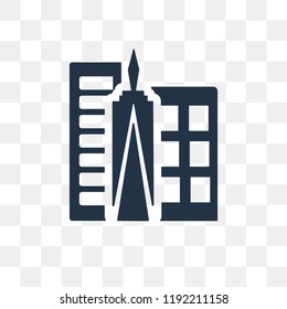 Trade Center vector icon isolated on transparent background, Trade Center transparency concept can be used web and mobile