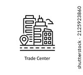 Trade Center vector Outline icon for web isolated on white background EPS 10 file