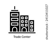 Trade Center vector  Solid  Icon  Design illustration. Business And Management Symbol on White background EPS 10 File
