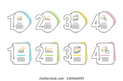 Trade chart, Demand curve and Architect plan icons simple set. Ab testing sign. Market data, Statistical report, Engineering plan. A test. Science set. Infographic timeline. Line trade chart icon