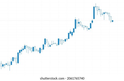 Trade chart vector illustration, desctop with forex trading. Financial graph for online trading creative concept. Interface with candlestick chart graphic vector design.