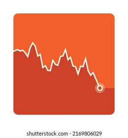 Handelsdiagramm, Vektorgrafik, absteigend mit Devisenhandel. Finanzdiagramm für kreatives Online-Handel-Konzept. Schnittstelle mit Candlestick Chart Grafik Vektordesign.