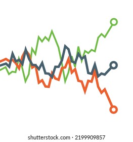 Ilustración vectorial del gráfico de operaciones, desctop con el comercio de divisas. Gráfico financiero para el concepto creativo de comercio en línea. Interfaz con diseño vectorial gráfico de gráfico de candlestick.