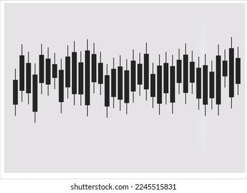 Ilustración vectorial del gráfico de operaciones, desctop con el comercio de divisas. Gráfico financiero para el concepto creativo de comercio en línea. Interfaz con diseño vectorial gráfico de gráfico de candlestick.