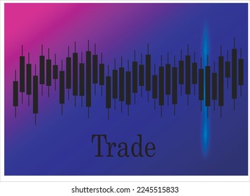 Ilustración vectorial del gráfico de operaciones, desctop con el comercio de divisas. Gráfico financiero para el concepto creativo de comercio en línea. Interfaz con diseño vectorial gráfico de gráfico de candlestick.