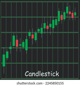 Ilustración vectorial del gráfico de operaciones, desctop con el comercio de divisas. Gráfico financiero para el concepto creativo de comercio en línea. Interfaz con diseño vectorial gráfico de gráfico de candlestick.