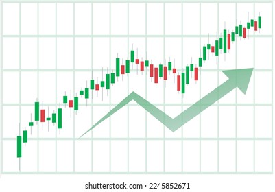 Ilustración vectorial del gráfico de operaciones, desctop con el comercio de divisas. Gráfico financiero para el concepto creativo de comercio en línea. Interfaz con diseño vectorial gráfico de gráfico de candlestick.