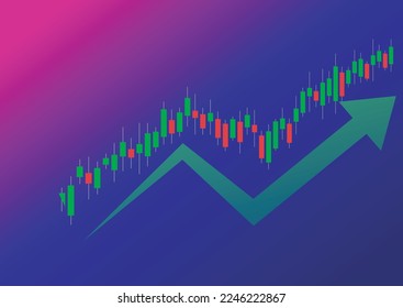 Trade chart vector illustration, desctop with forex trading. Financial graph for online trading creative concept. Interface with candlestick chart graphic vector design.