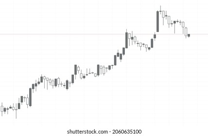 Trade chart vector illustration, desktop with forex trading. Financial graph for online trading creative concept. Interface with candlestick chart graphic vector design.