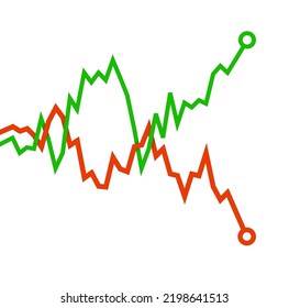 Trade chart vector illustration, desktop with forex trading. Financial graph for online trading creative concept. Interface with chart graphic vector design.