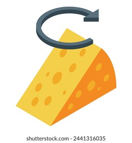 Icono de queso de comercio vector isométrico. Trueque de dinero. Pago de permuta