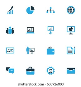 Trade Colorful Icons Set. Collection Of Presentation, Whiteboard, Dialog And Other Elements. Also Includes Symbols Such As Wallet, Computer, Business.