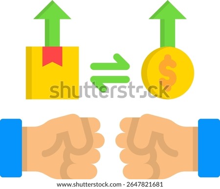 Trade Competitiveness Icon Flat Vector Illustration