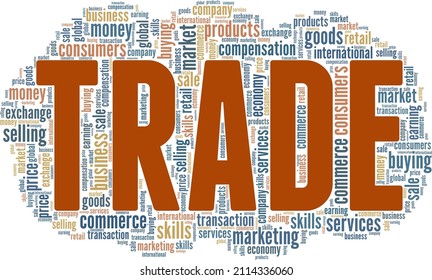 Trade conceptual vector illustration word cloud isolated on white background.