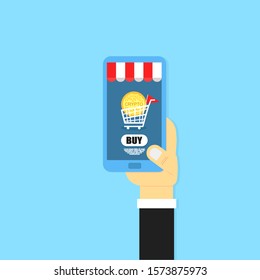 trade Crypto coin by smartphone vector.token coin market.e-commerce.