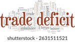 Trade Deficit word cloud conceptual design isolated on white background.