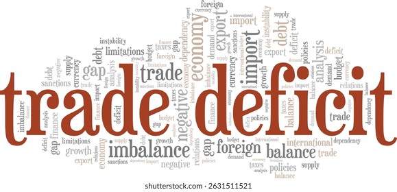 Trade Deficit word cloud conceptual design isolated on white background.