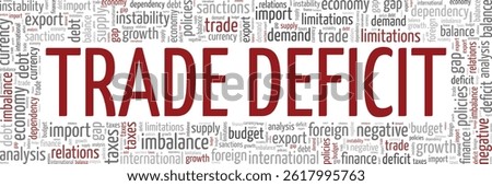 Trade Deficit word cloud conceptual design isolated on white background.