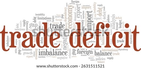Trade Deficit word cloud conceptual design isolated on white background.