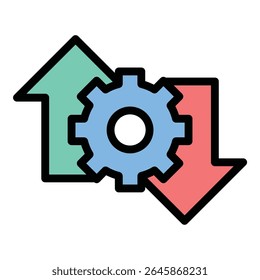ícone de desenvolvimento comercial ilustração de estilo de linha plana representando o crescimento e a expansão de atividades comerciais, adequado para negócios internacionais, planejamento econômico e projetos de estratégia de mercado