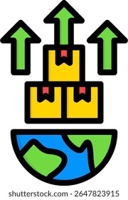 Ícone de Diversificação de Comércio Ilustração de Vetor de Cor Linear