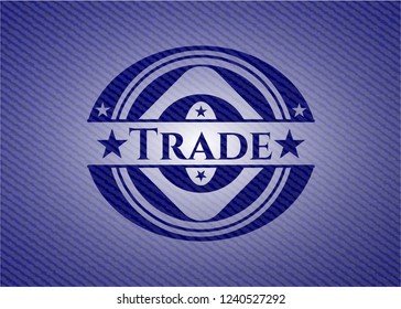 Trade emblem with denim texture