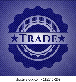 Trade emblem with jean background