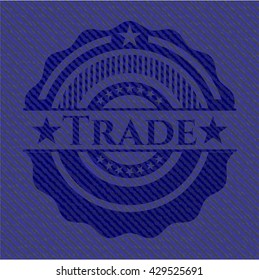Emblema comercial con textura jean