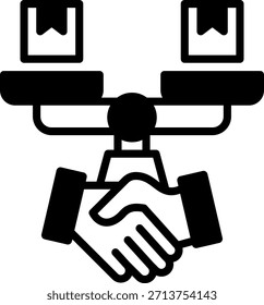 Icono de igualdad comercial Ilustración vectorial mixta